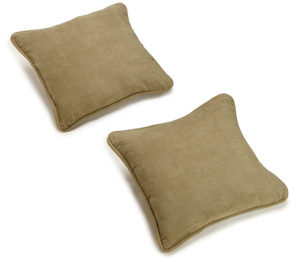 6266 L.P. Corded Microsuede Throw Pillow, 18" x 18", Sage Green, 2 Count